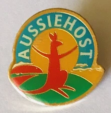 Aussiehost Web Hosting Kangaroo Design Advertising Pin Badge Rare Vintage (H8)