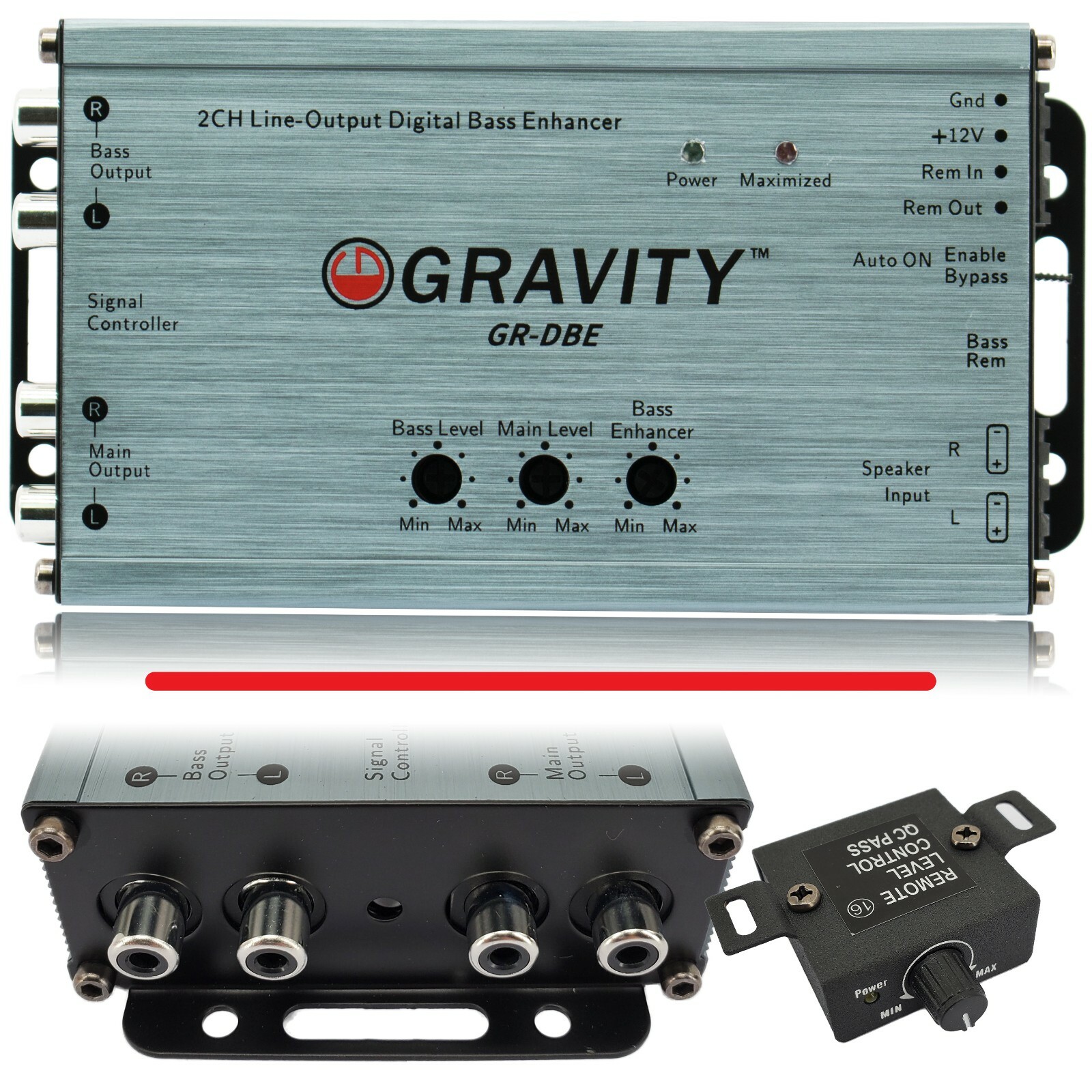 Gravity DBE 2 Channel Line-Output Converter W/ Digital Bass Enchancer Epicenter 