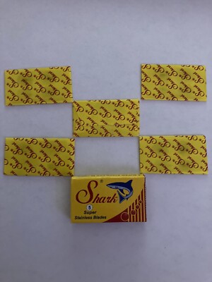 5 Double Edge Razor Blades, Shark Super Stainless