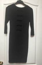 TOUCH ME Black 3/4 SLEEVE Bodycon DRESS