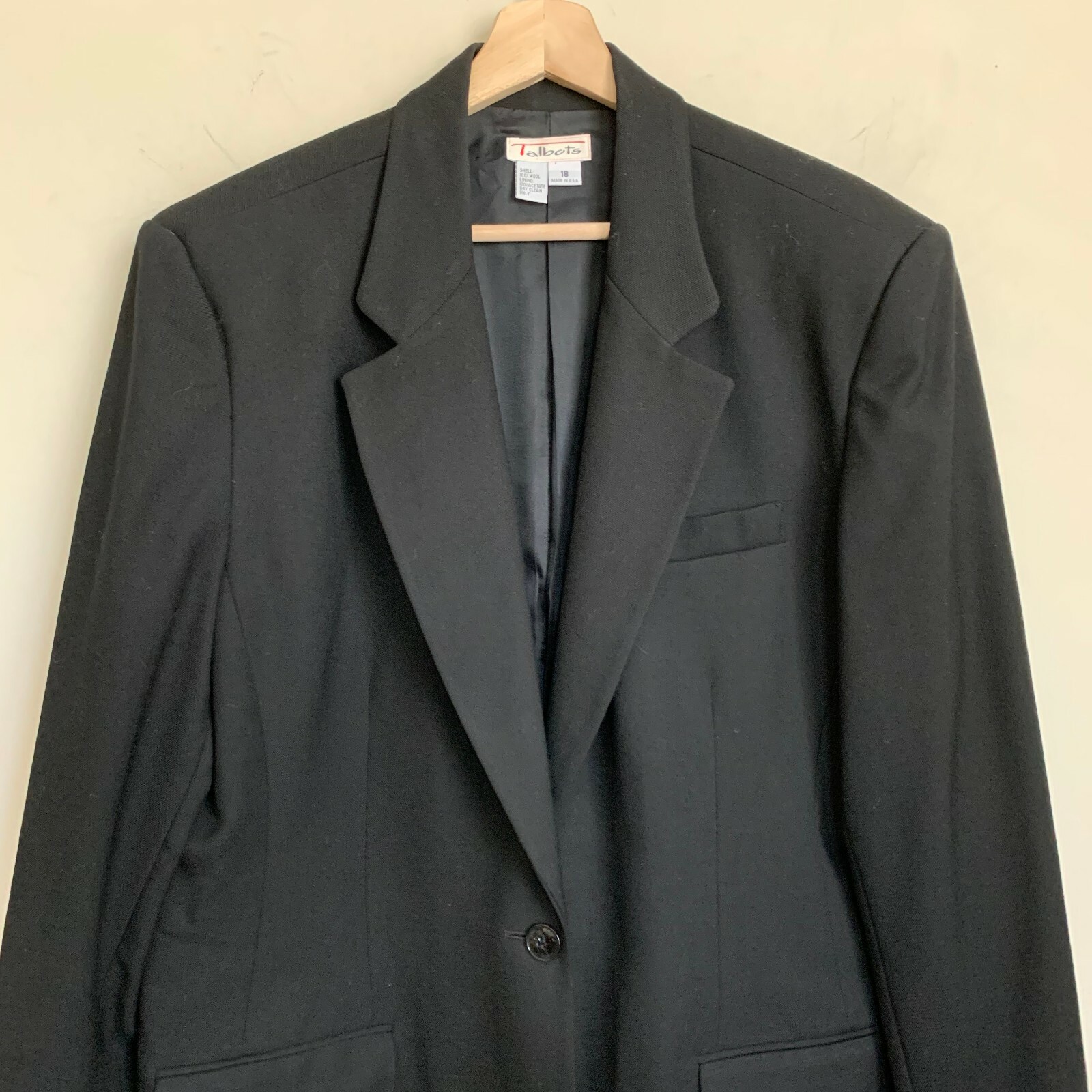 Talbots Jacket Black Wool Collared Buttons Pocket… - image 4