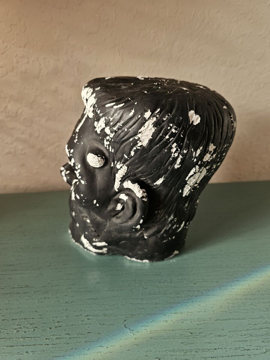 Vintage Cast Ceramic Frankenstein Head-Hollowed For Candle Vintage Cast Ceramic Frankenstein Head-Hollowed For Candle