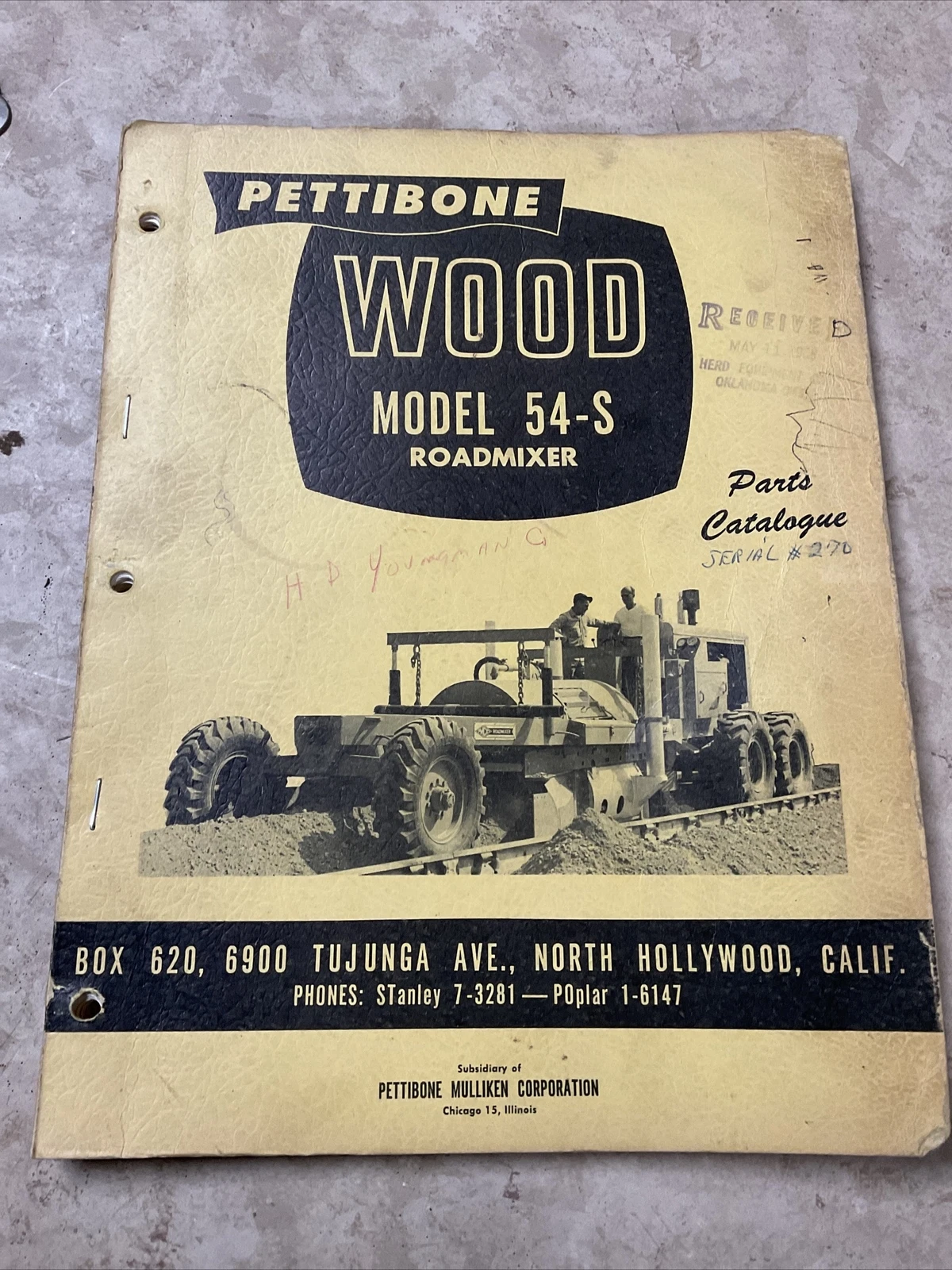Pettibone Wood 54S Roadmixer Operators & Parts Manual