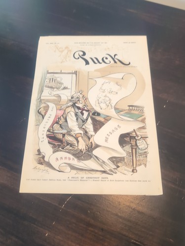 Vintage 1890&1891 Puck Magazine Cover New York Political Illustration - Picture 4 of 17