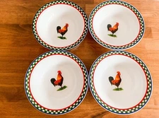 Ella’s Rooster Coup Cereal Bowls International Tableworks Bob Timberlake 4PC