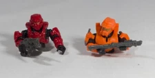 2 MEGA Construx HALO Warrior Spartans - Torso + Weapon - Red & Orange
