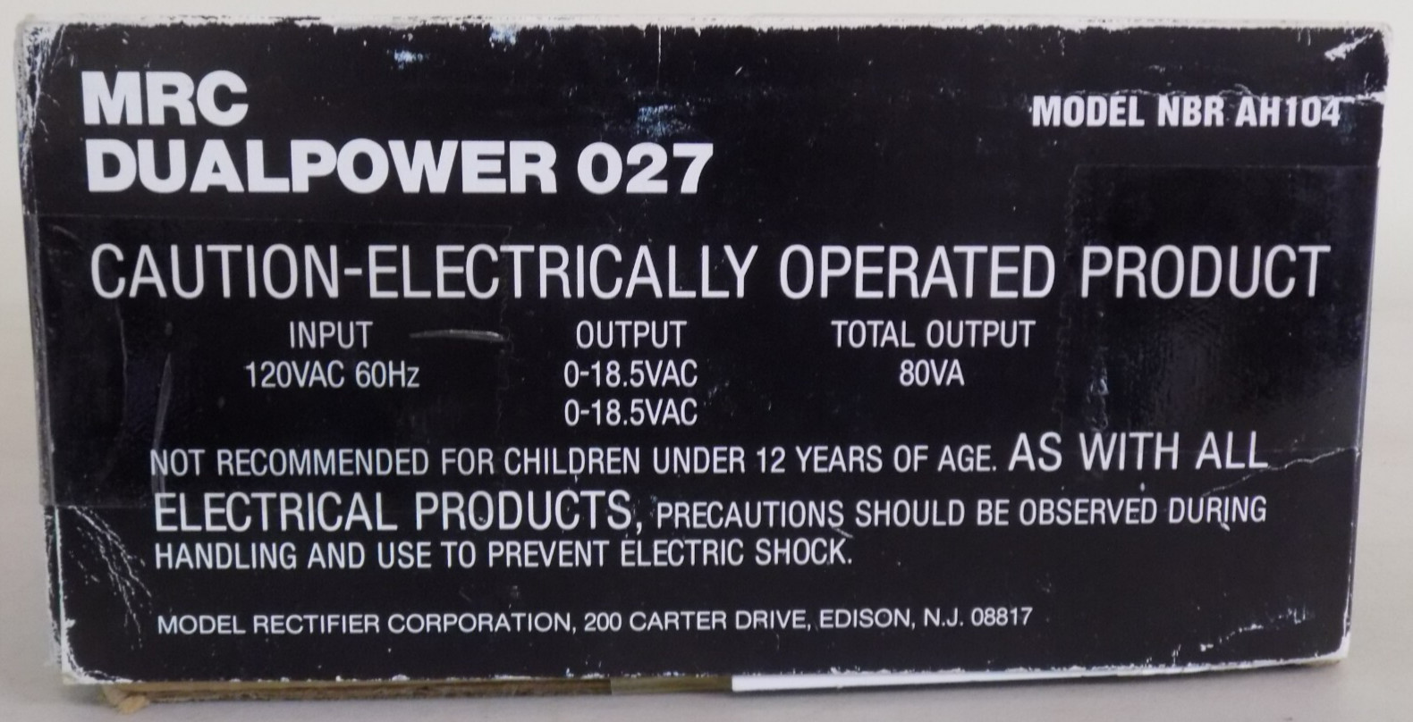 MRC Dual Power O27 AC Train Transformer Layout Ready #NBR AH104 Tested Boxed B