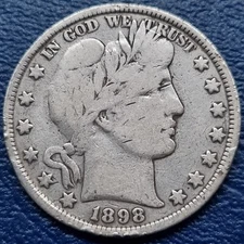 1898 Barber Half Dollar 50c Better Grade #72557