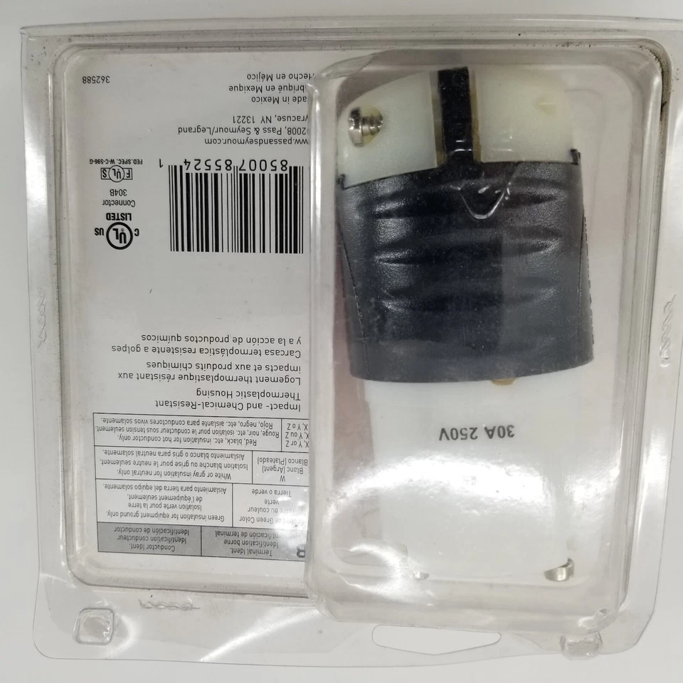 Conector de bloqueo de grado de especificación industrial Legrand Pass & Seymour L630CCCV3 Turnlok Foto 3 de 4