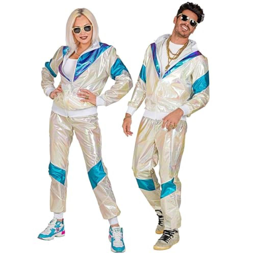 (TG. L) 80'S HOLOGRAPHIC SHELL SUIT (jacket, pants) - (L) - NUOVO