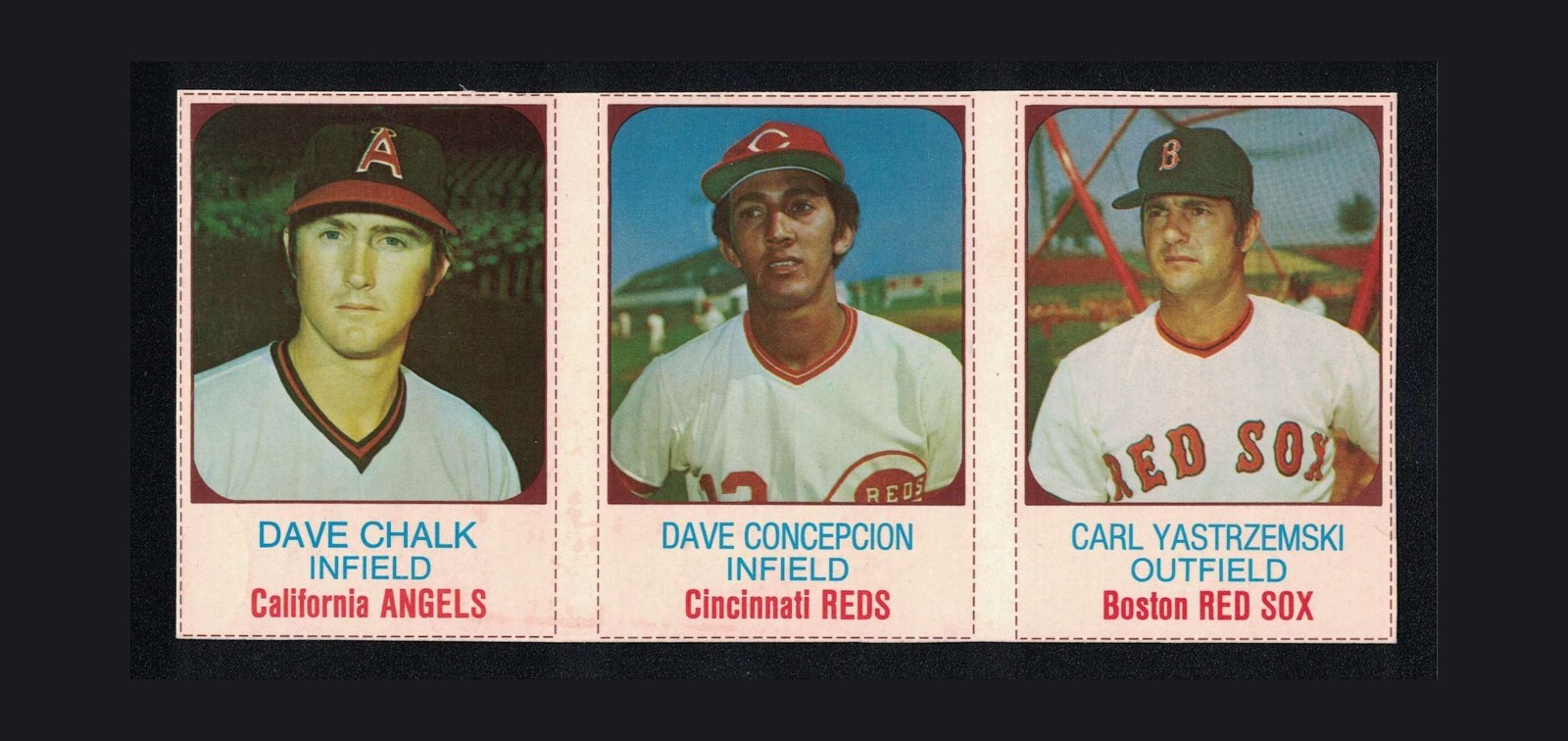 1975 Hostess Panel - Dave Chalk, Dave Concepcion, Carl Yastrzemski #46,47,48 EX