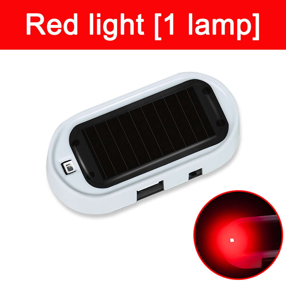 Car Fake Security Light Solar Powered Simulated Car LED Warning Light