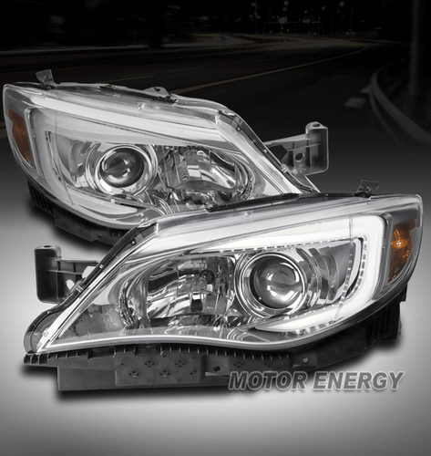 FOR 08-14 SUBARU IMPREZA WRX LED CHROME PROJECTOR HEADLIGHT LAMP LEFT+RIGHT PAIR - Bild 1 von 4