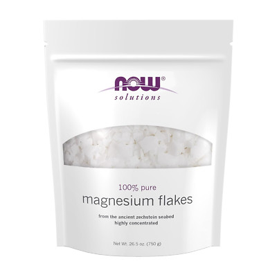 NOW Solutions, Magnesium Flakes, 100% Pure, Highly Concentrated, 26.5-Ounce