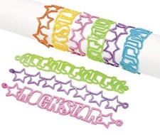 24pcs Rubber Bracelets Silicone Rockstar Cutout Wristbands Kids Multi Color