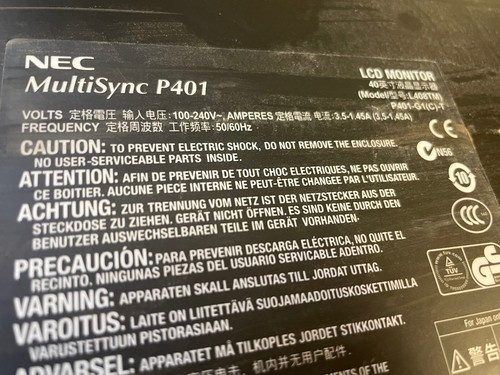 NEC Multisync P-401. With Speakers. Preowned. - Picture 12 of 15