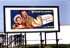 1951  35mm Slide~KODACHROME LANGENDORF BREAD "RANGE RIDER TV SHOW"  BILLBOARD