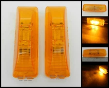 (2) LED Lights 1x4 Surface mount Amber Clearance Marker trailer Optronics 
