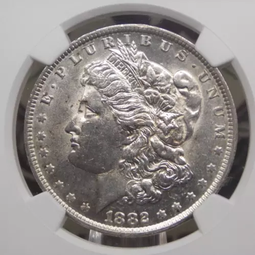 1882 "O/S" Morgan SILVER Dollar VAM-4 Recessed "S" $1 NGC MS61 #001 Top 100 Unc