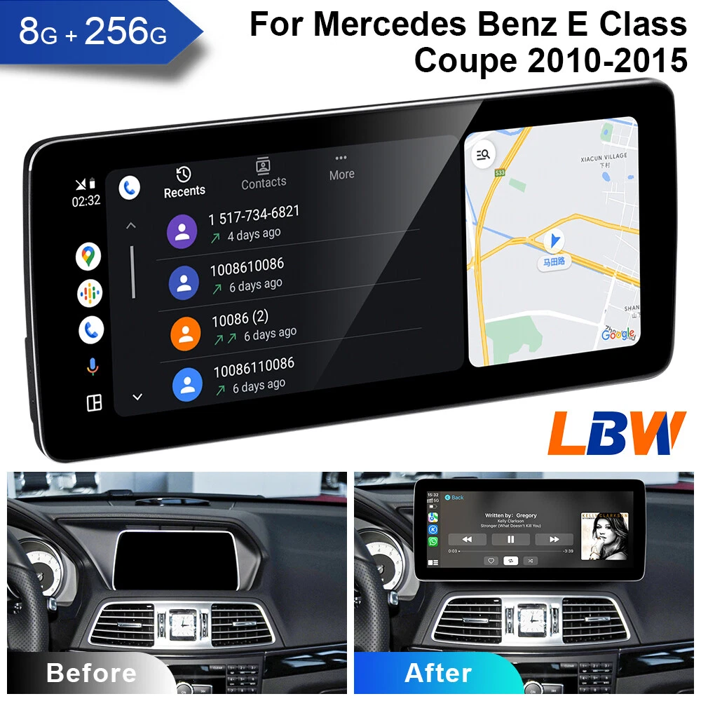 Car GPS Android Carplay Radio 8G+256GB For Mercedes Benz E Class.