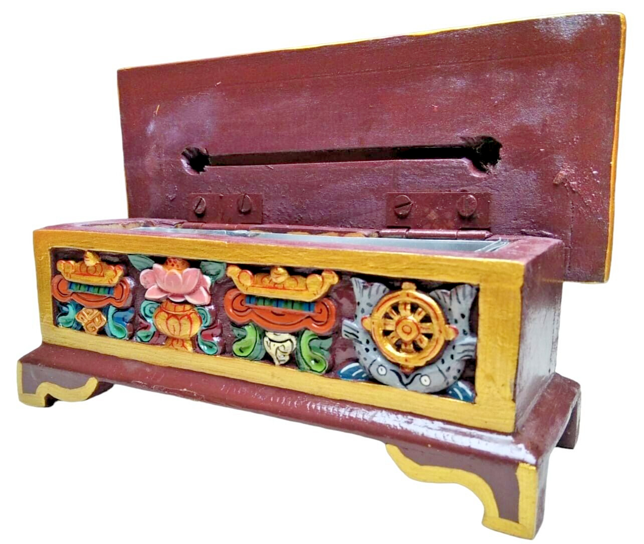 Brucia Incenso Tibetano in Legno 18x8x7 cm - Porta Incenso Artigianale