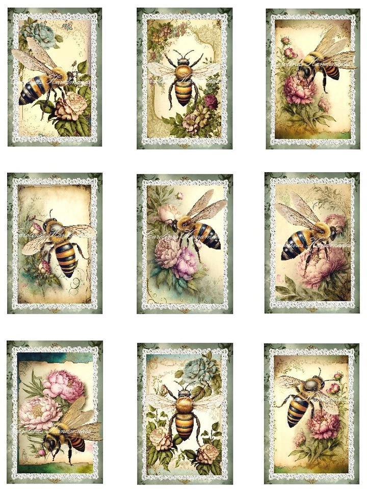 ELECTRIC QUILT COMPANY Bees & Flowers MULTI-SIZE Cotton Fabric Quilt Blocks Reproduction