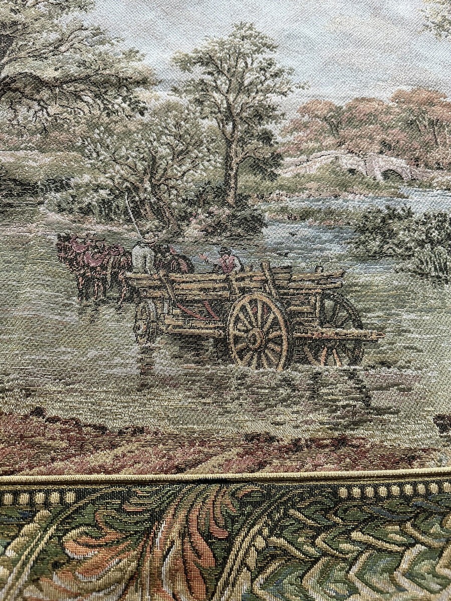 Fine Art Wall Hanging Home Decor Woven Tapestry 38”H x 52”W  NEW House and Garden Woven Tapestry Art Wallhanging 38 x 52 inches main image 1