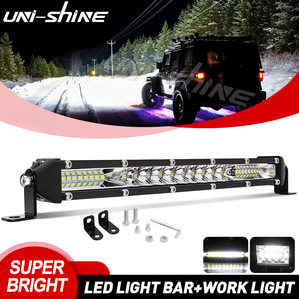 12-Inch LED Light Bar Spot Flood Combo for Truck SUV ATV Jeep Off-Road 12V
