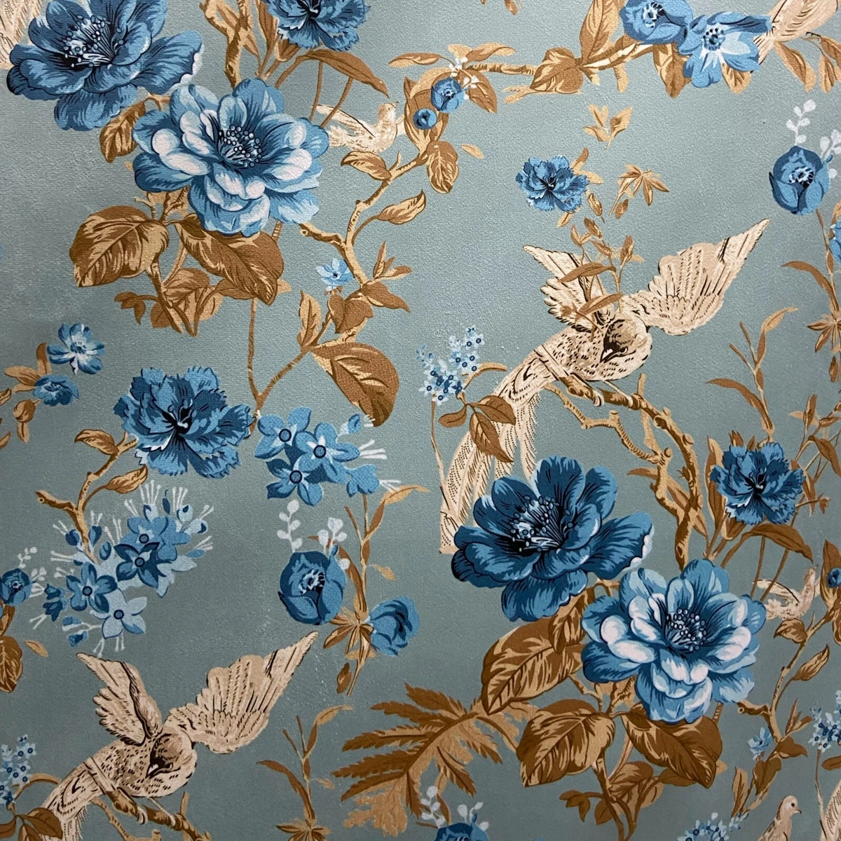 Floral Print Velvet Microfiber Fabric 54" Wide Upholstery Window Craft - By Yard