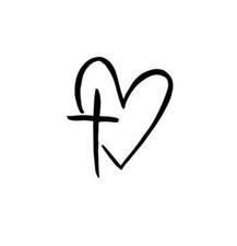 Vinyl Decal Car Truck Sticker Wall Christian God Love - Cross  Heart v2
