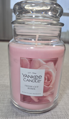 Pink Yankee Candle Fresh Cut Roses 22oz Jar, New