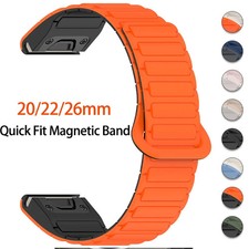Magnetic Silicone QuickFit Watch Strap Band For Garmin Fenix 9 8 7 6X 6 6S Plus