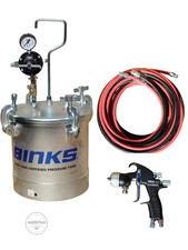 Devilbiss Binks Prolite Pressure Feed Spray Gun 2.8 G Pot 25 Spray Hose Set