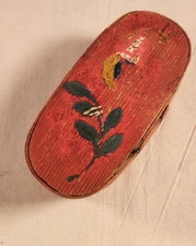 ANTIQUE MINIATURE PANTRY, TRINKET  PAINTED WOOD BOX, RED? GERMANY