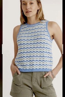 Marine Layer Fay Sleeveless Cool Wave Knit Top/ Sweater Blouse-Sz-XL