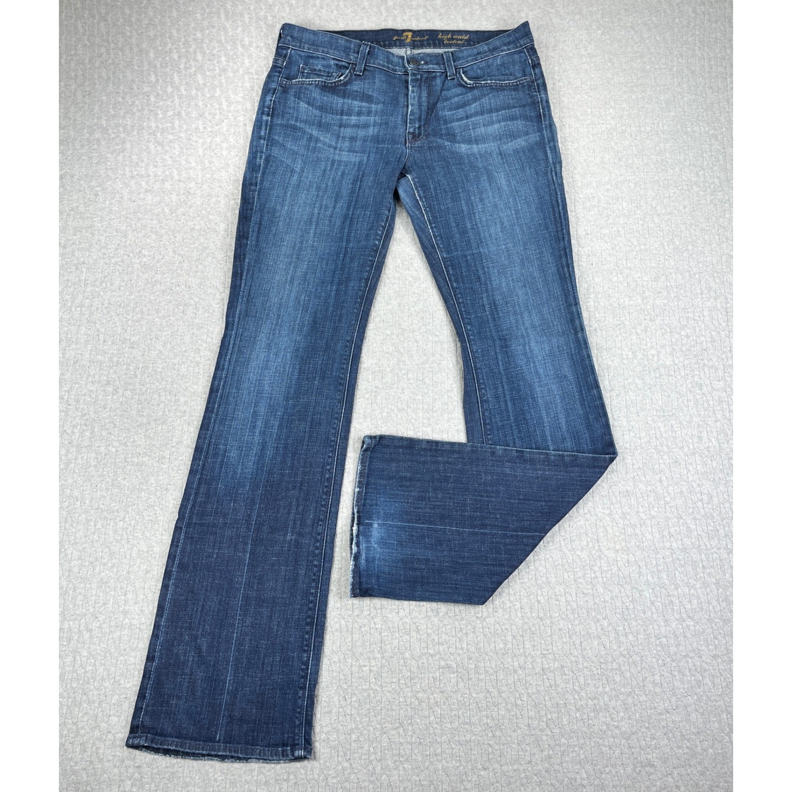 7 For All Mankind Bootcut Jeans Womens 31/32X33 Blue Dark Wash Mid Rise Denim