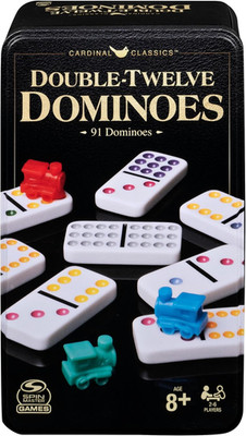 Spin Master Games, Cardinal Classics Double 12 Dominoes Set in Storage Tin