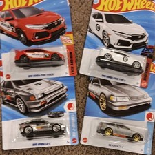 Hot Wheels Honda 1:64 Diecast Lot 4 Unopened Civic Type R/CR-X Red/White