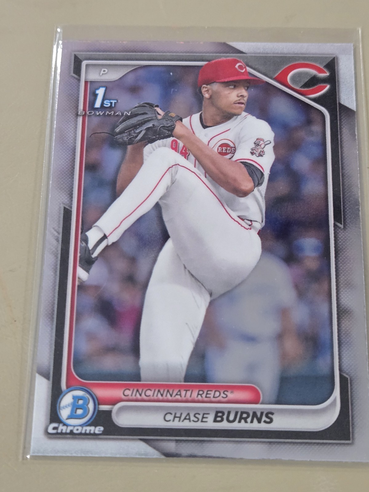 2024 Bowman Draft Chrome 1st Chase Burns #BDC-55 Reds
