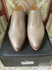 Frye Flynn Mule Grey Leather Womens US size 10 M