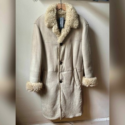 Hugo Boss SELECTION Men's Luxury Shearling Coat for Fall Winter Size 40R