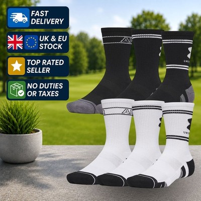 Under Armour Performance Tech Crew Socken 3 Paar Pack UA Golf Gym Training Sport