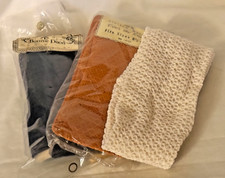 Vtg 1960s TEXTURED KNEE STOCKINGS, 3pr MINT. Sz 8.5- 11, NYLON, MOD GO GO