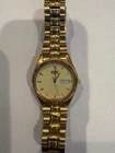 Vintage Gold Tone Seiko Watch Day Date 7N43 9048