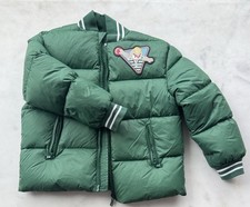 Fendi Kids Green Down Puffer Jacket 6Y Goose Down Winter Coat Authentic