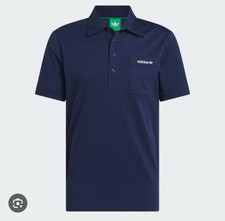 Men's adidas Originals Pocket Polo Golf shirt Blue Night Indigo Sz Small 100