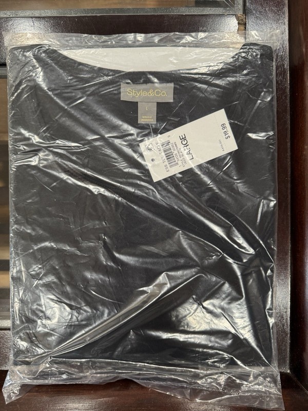 New Style & Co Deep Black Shirt Size L