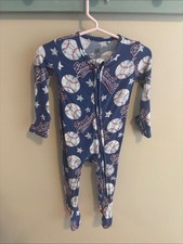 Bums Roses Bamboo Pajamas 3-6 Months Baseball Zippy Romper Sleep Regular Wear