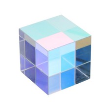 Cube Prism, 50mm K9 Crystal Prism Optical Glass X-Cube Glass Figurine