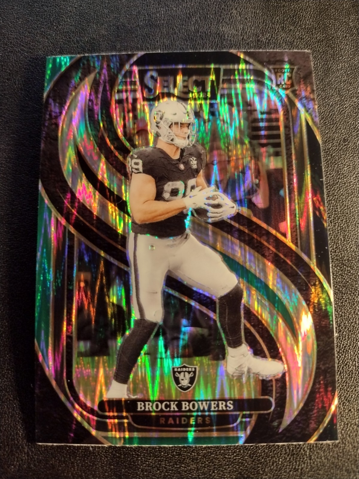 Brock Bowers 2024 Select - Premier Level #118 Black & Green Shock Prizm RC